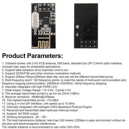 Keyestudio Módulo inalámbrico NRF24L01 2,4Ghz
