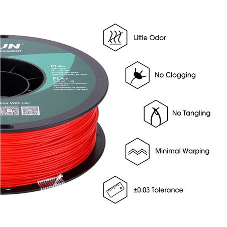 eSUN Filamento 3D PLA+ 1.75mm 1Kg ROJO