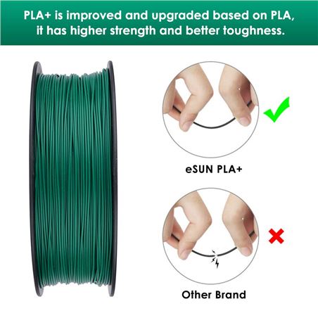 eSUN Filamento 3D PLA+ 1.75mm 1Kg VERDE