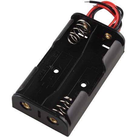 Portapilas 1x2 pilas AA con el cable pelado