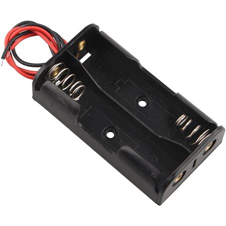 Portapilas 1x2 pilas AA con el cable pelado
