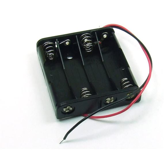 Portapilas 1x4 pilas AAA con el cable pelado