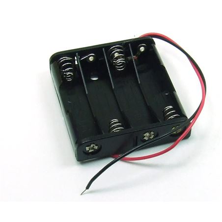Portapilas 1x4 pilas AAA con el cable pelado