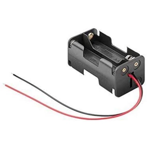 Portapilas 2x2 pilas AAA con el cable pelado