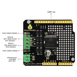 Keyestudio Shield L298P controlador de motor DC de 2A