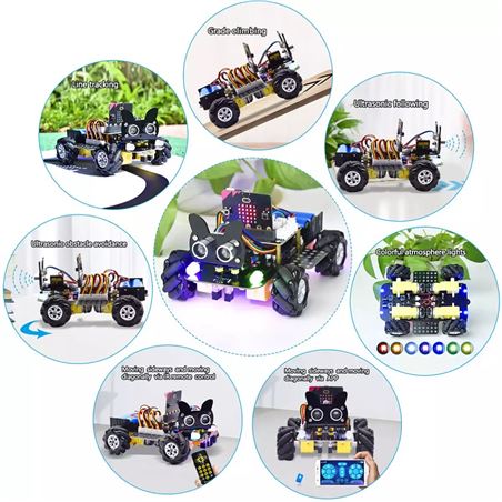 Keyestudio 4WD Mecanum Wheel Robot Car Kit para micro:bit (no incluida)