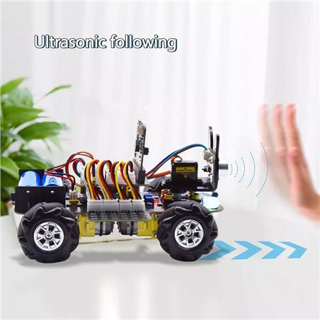 Keyestudio 4WD Mecanum Wheel Robot Car Kit para micro:bit (no incluida)