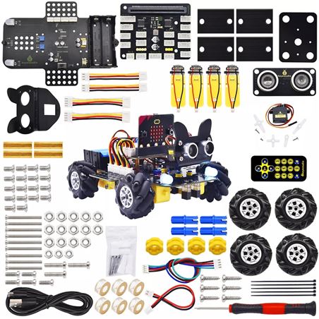 Keyestudio 4WD Mecanum Wheel Robot Car Kit para micro:bit (no incluida)