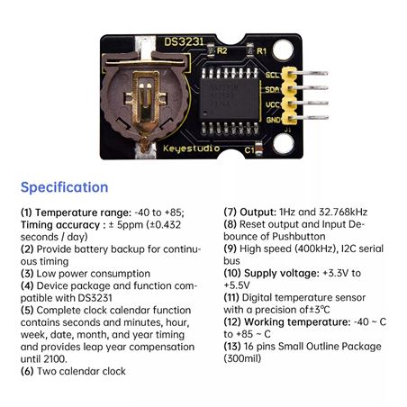 Keyestudio Módulo de reloj DS3231