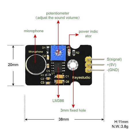 Keyestudio Sensor de sonido analógico (con potenciómetro)