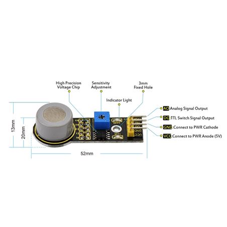 Keyestudio Sensor analógico de gas monóxido de carbono MQ-7