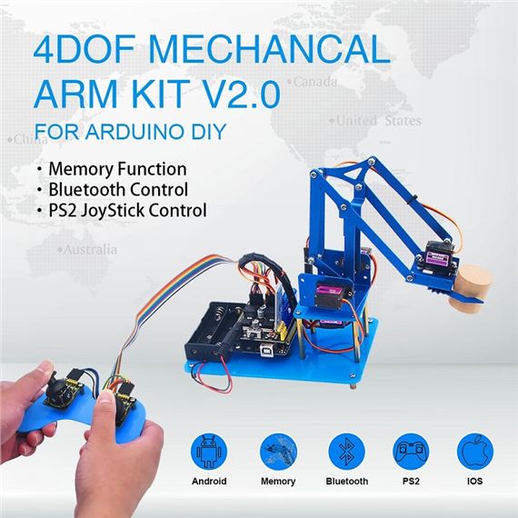 Keyestudio Kit brazo robótico 4DF con Joystick de control