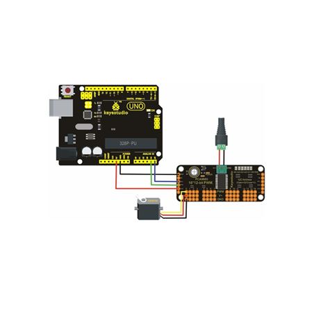 Keyestudio Controlador PWM de 16 canales 12-bit o para controlar 16 servo