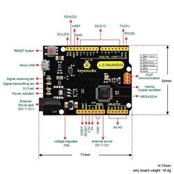 Keyestudio Leonardo R3 (basada en Arduino Leonardo, no incluye cable USB)