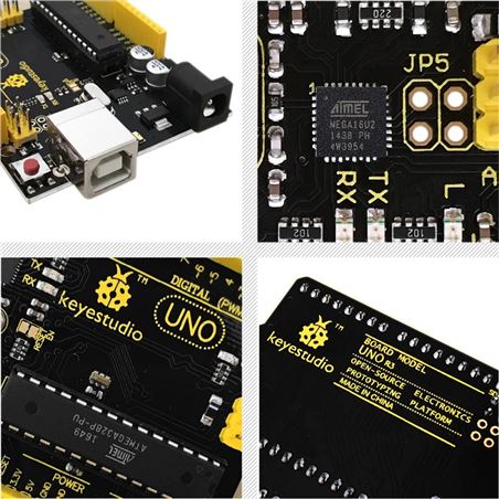 Keyestudio UNO R3 ATmega328P Placa de desarrollo (no incluye cable USB)