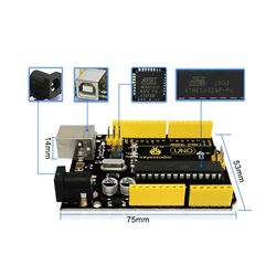 Keyestudio UNO R3 ATmega328P Placa de desarrollo (no incluye cable USB)