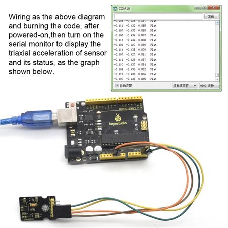 Keyestudio Sensor acelerómetro digital de 3 ejes MMA8452Q