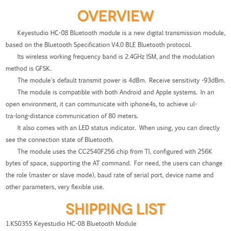 Keyestudio Módulo Bluetooth HC-08