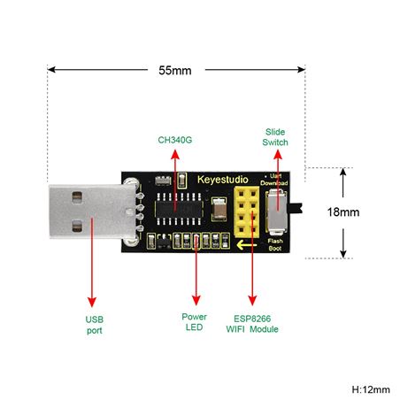 Keyestudio Módulo USB ESP-01S (Programador para ESP8266)