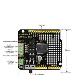 Keyestudio Shield con driver o controlador de motores L298P con interruptor de encendido