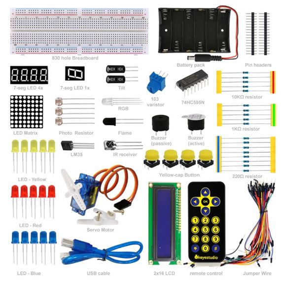 Keyestudio Basic Starter Kit (sin placa Arduino)