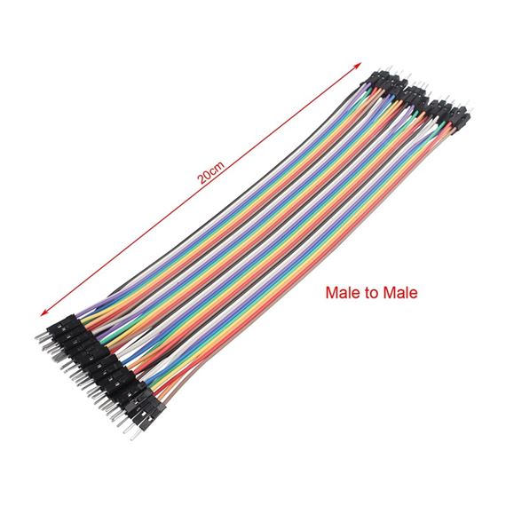 40 cables planos Dupont Macho-Macho de 20cm