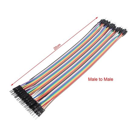 40 cables planos Dupont Macho-Macho de 20cm