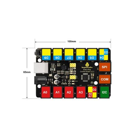 Keyestudio EASY Plug Placa de control V2.0 (basada en Arduino Uno, no incluye cable USB)