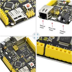 Keyestudio Placa basada en Arduino con conector ethernet W5500 (no incluye cable USB)