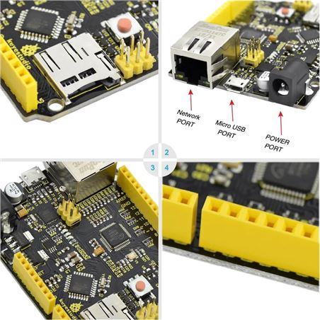 Keyestudio Placa basada en Arduino con conector ethernet W5500 (no incluye cable USB)