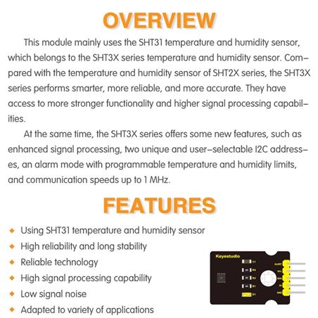 Keyestudio Sensor de temperatura y Humedad SHT31