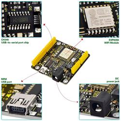 Keyestudio Placa desarrollo ESP8266 Wi-Fi (no incluye cable USB)