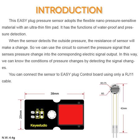 Keyestudio EASY Plug Sensor de presión de película delgada