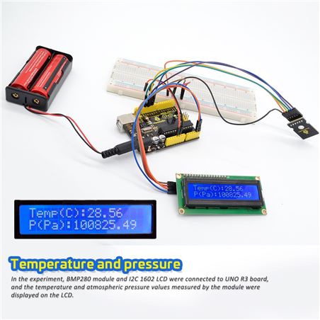 Keyestudio Sensor de Presión, Temperatura y Altitud BMP280 conexión I2C o SPI