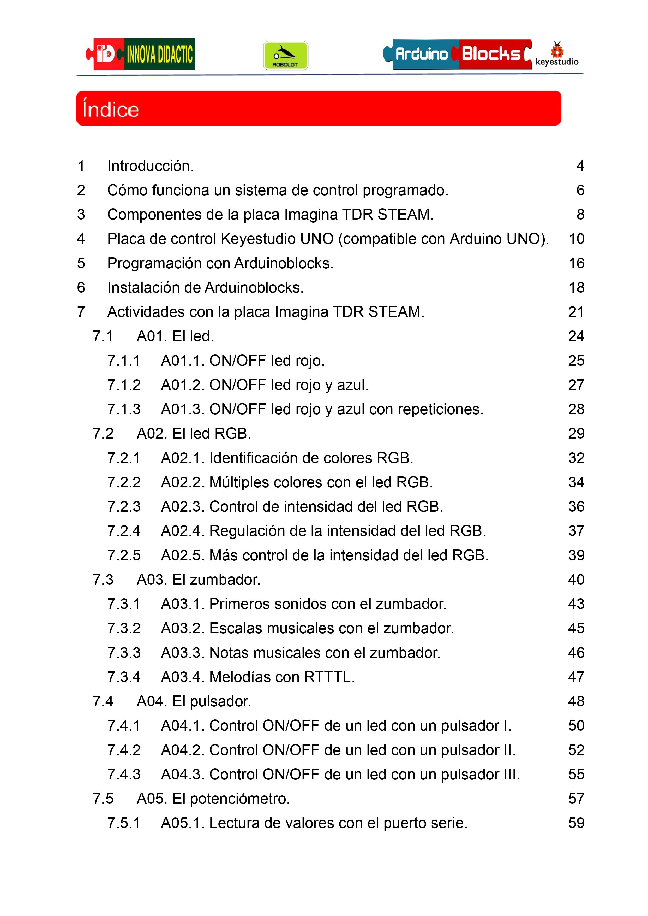 Manual de iniciación Arduino y ArduinoBlocks en PDF