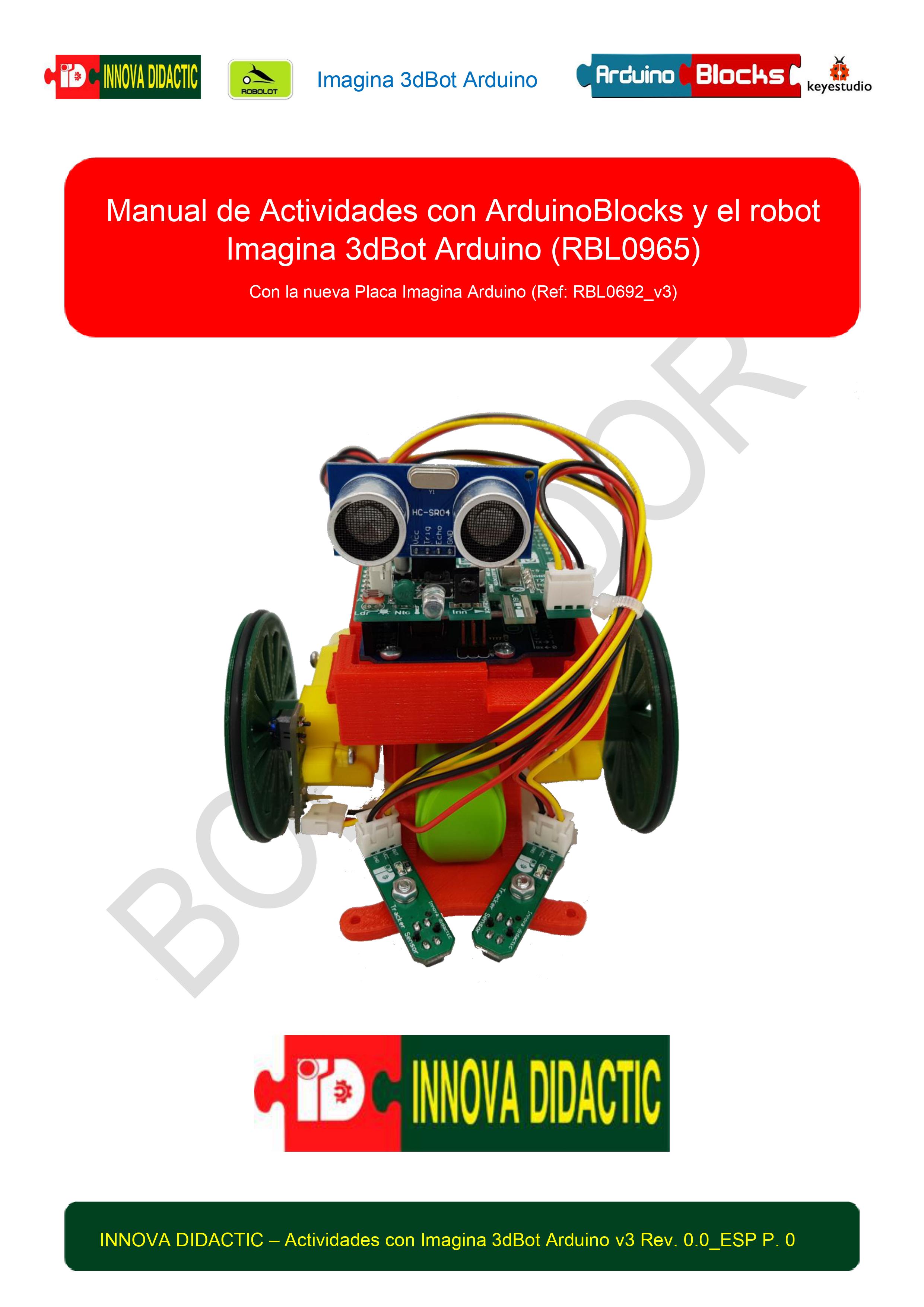 Manual PDF de iniciación a Arduino y ArduinoBlocksa con el robot 3dBot